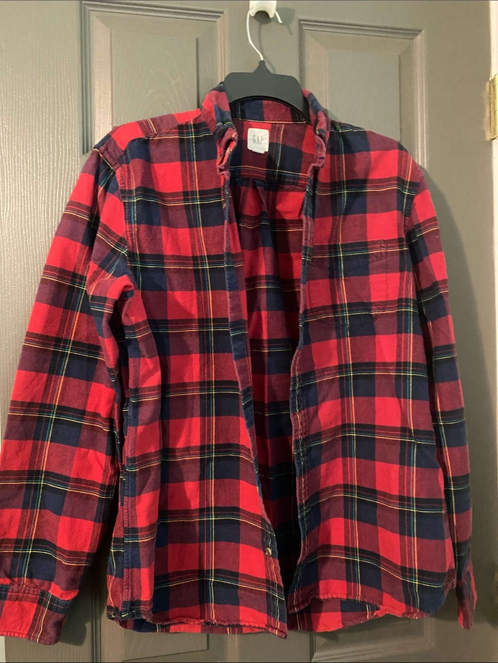 GAP Red and Navy Plaid Shirt